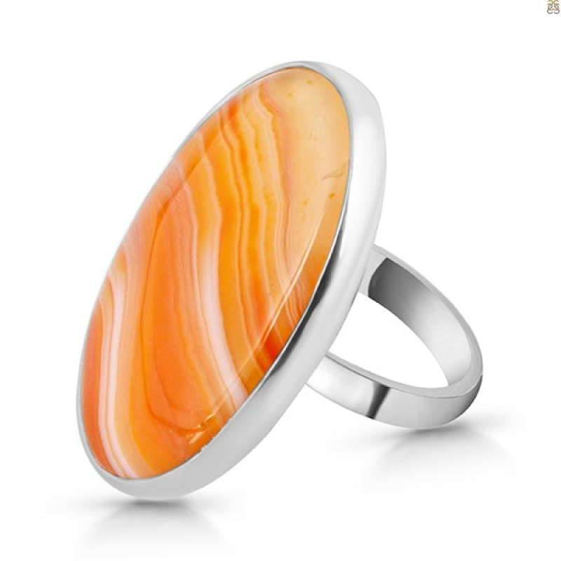 Banded Agate Adjustable Ring-R BAG-2-28