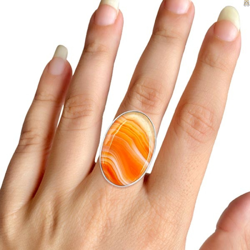 Banded Agate Adjustable Ring-R BAG-2-28