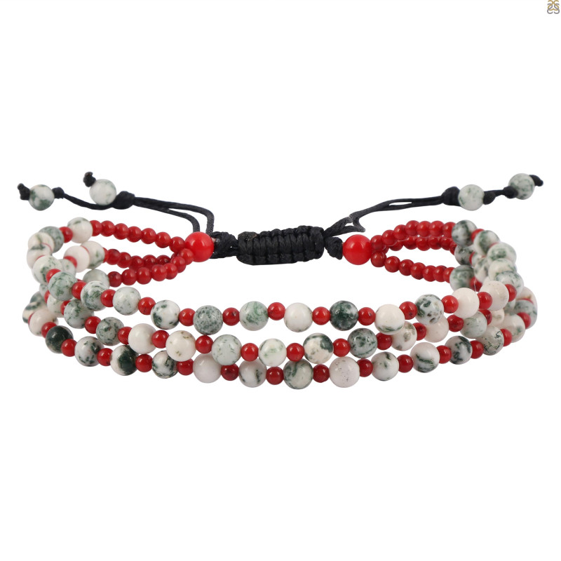 Florence / Red Coral Beaded Bracelet BDD-11-102
