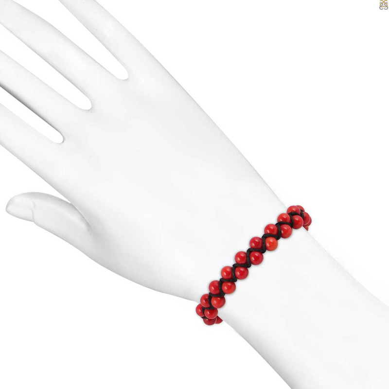 Red Coral Beaded Bracelet BDD-11-113