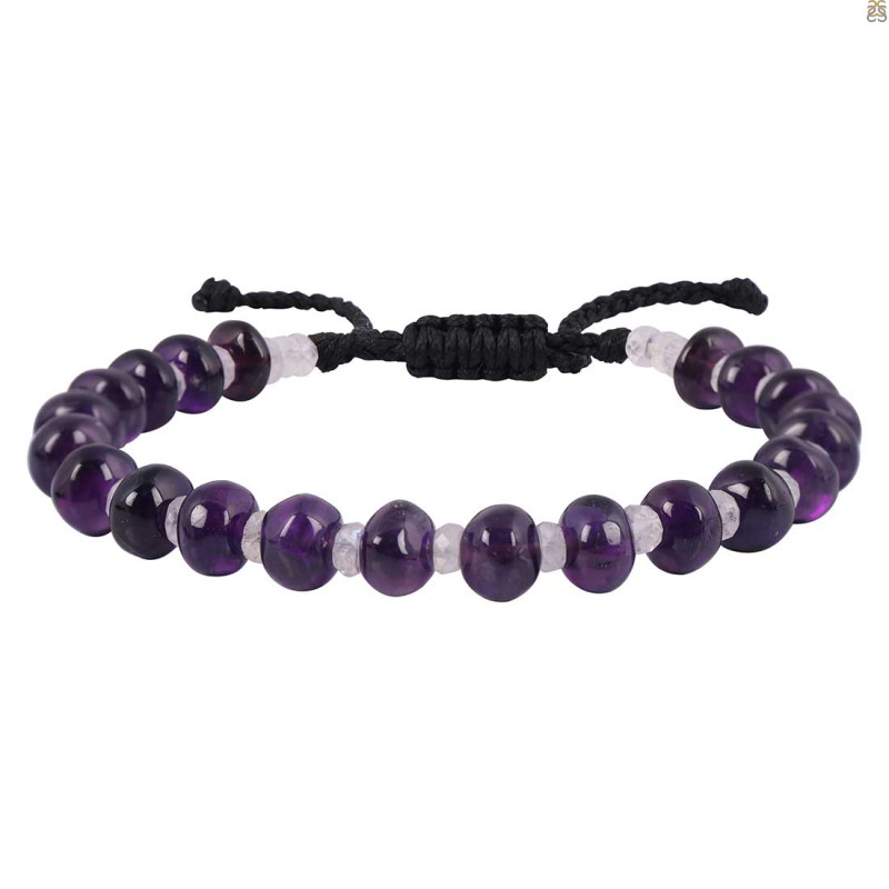 Amethyst / Moonstone Beaded Bracelet BDD-11-119