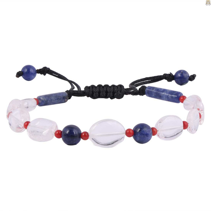 Glass / Lapis / Red Coral Beaded Bracelet BDD-11-148
