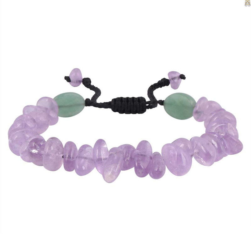 Amethyst / Green Aventurine Beaded Bracelet BDD-11-163