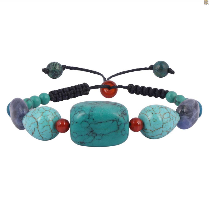 Carnelian / Tibetan Turquoise / Sodalite Beaded Bracelet BDD-11-167
