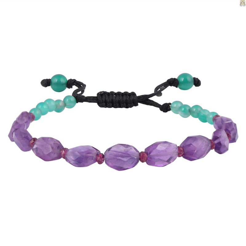 Amethyst / Green Onyx Beaded Bracelet BDD-11-168