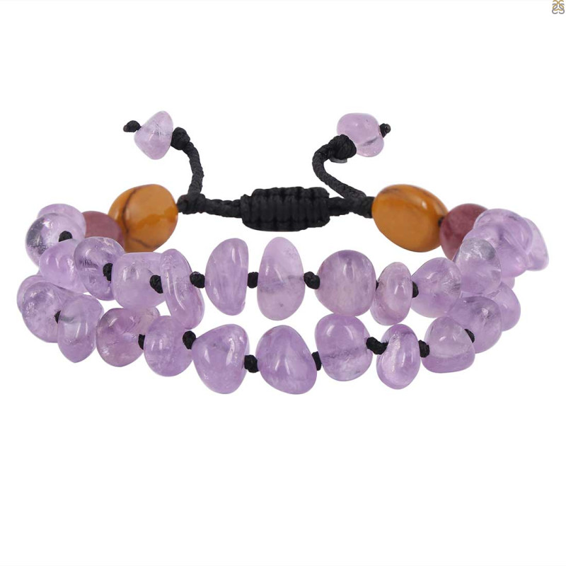 Amethyst / Mookaite Beaded Bracelet BDD-11-174