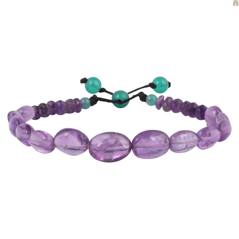Amethyst / Green Onyx Beaded Bracelet BDD-11-185