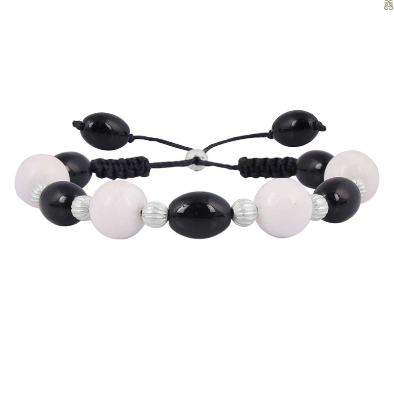 Howlite / Black Spinel Beaded Bracelet BDD-11-200