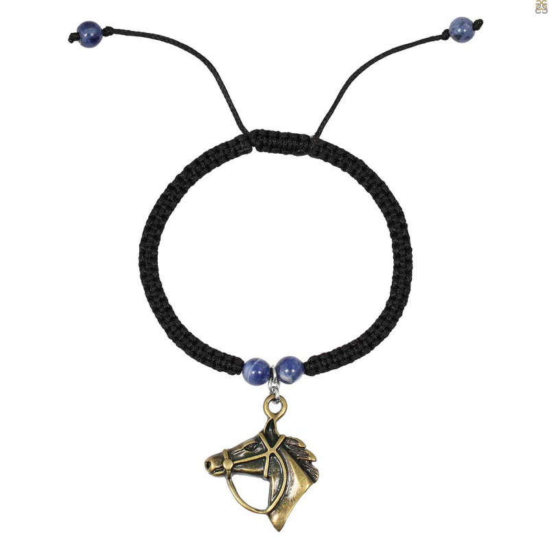 Horse Charm / Sodalite Beaded Bracelet BDD-11-201