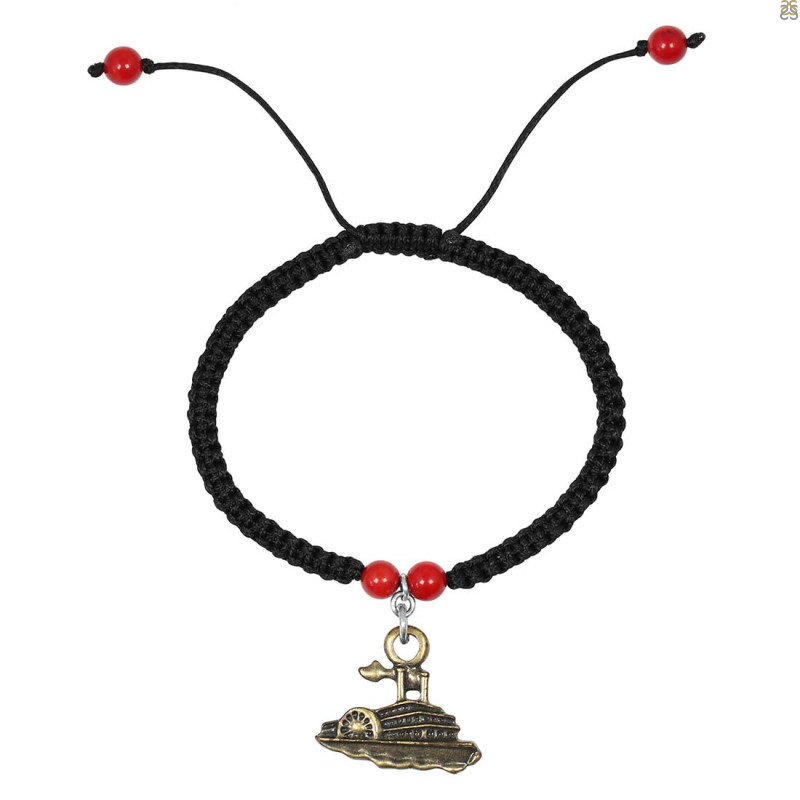 Red Coral / Steamboat Charm Beaded Bracelet BDD-11-225