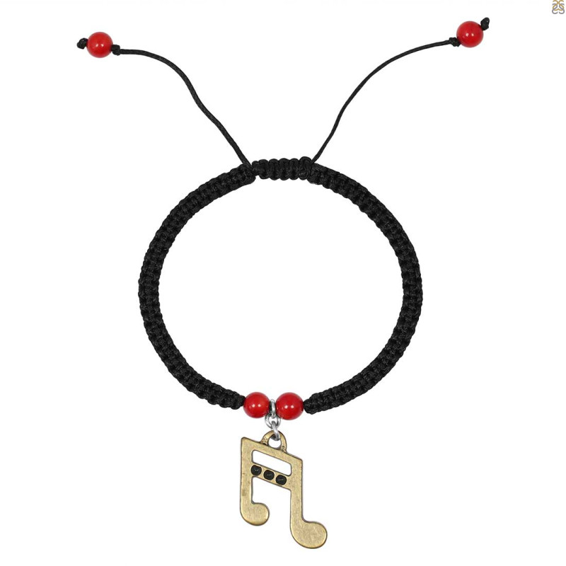 Red Coral / Music Note Charm Beaded Bracelet BDD-11-227