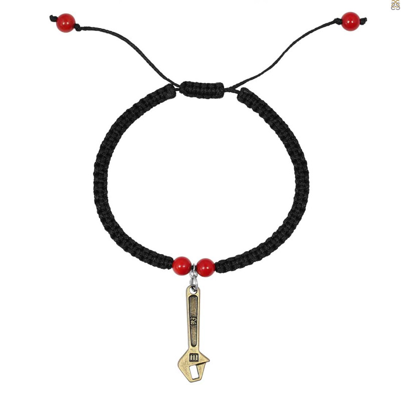 Red Coral / Wrench Charm Beaded Bracelet BDD-11-228