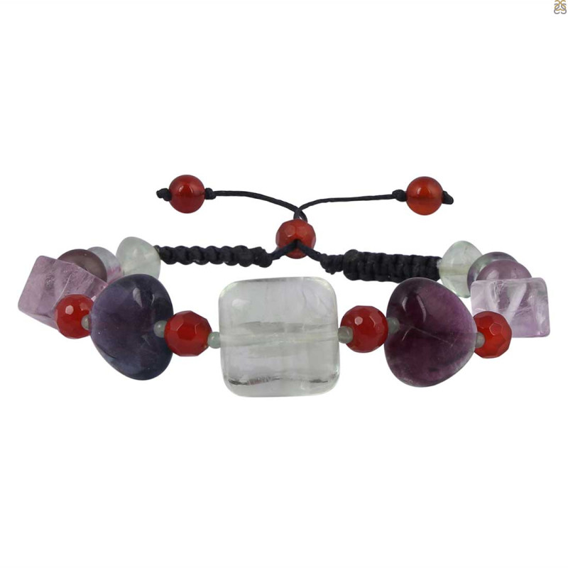 Flourite Carnelian Beaded Bracelet BDD-11-238
