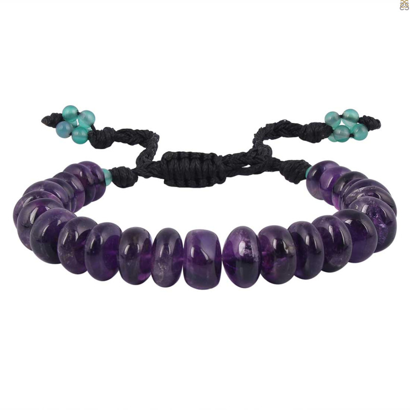 Amethyst / Green Onyx Beaded Bracelet BDD-11-280