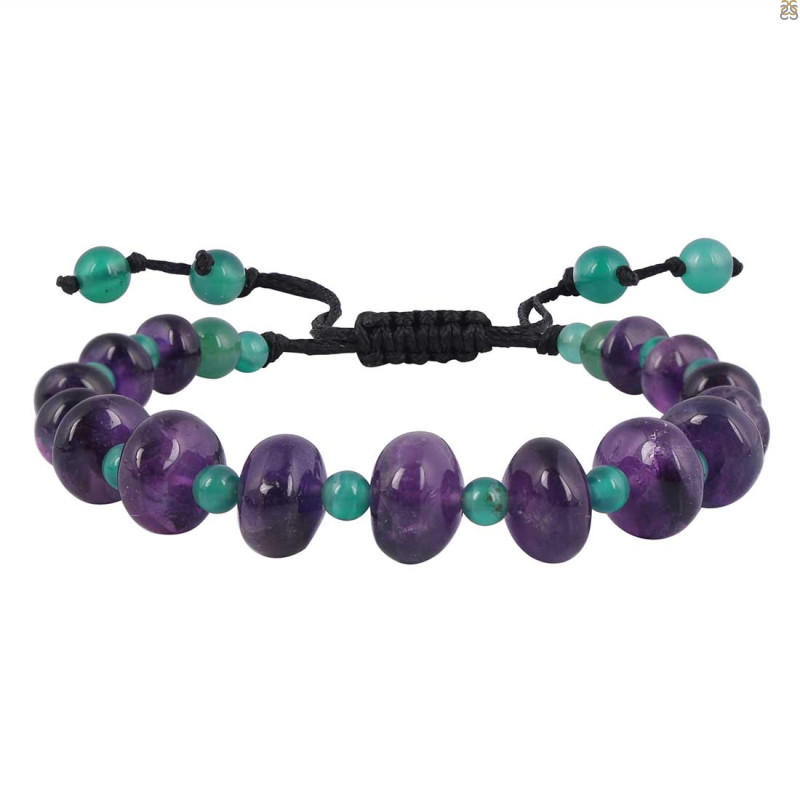 Amethyst / Green Onyx Beaded Bracelet BDD-11-287