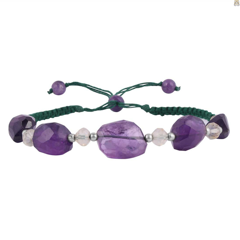 Amethyst / Crystal Beaded Bracelet BDD-11-288