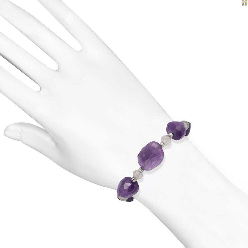 Amethyst / Crystal Beaded Bracelet BDD-11-288