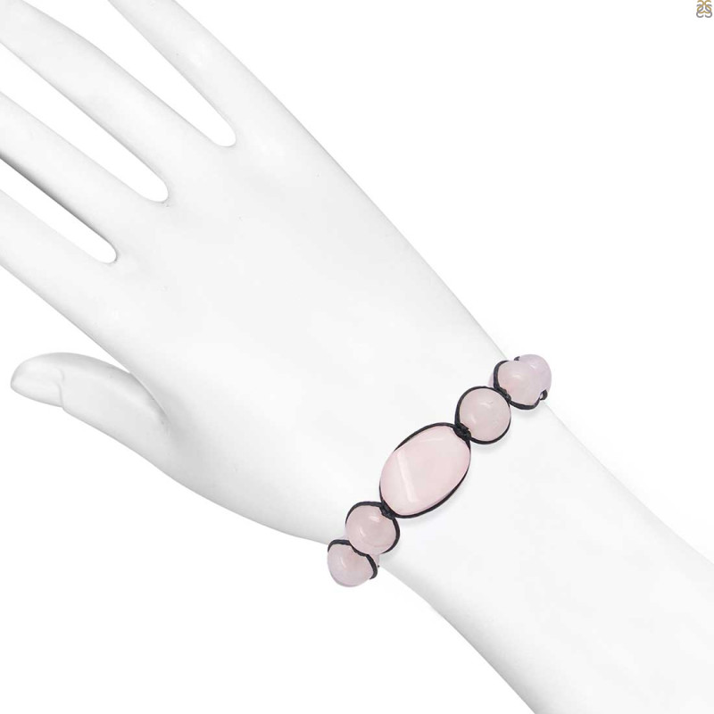 Rose Quartz Beaded Bracelet BDD-11-290