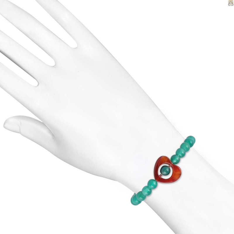 Green Onyx / Red Onyx Beaded Bracelet BDD-11-294