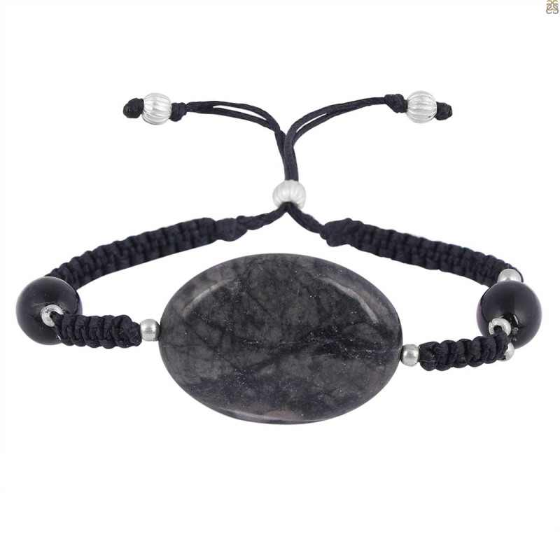 Picasso Jasper / Black Onyx Beaded Bracelet BDD-11-295