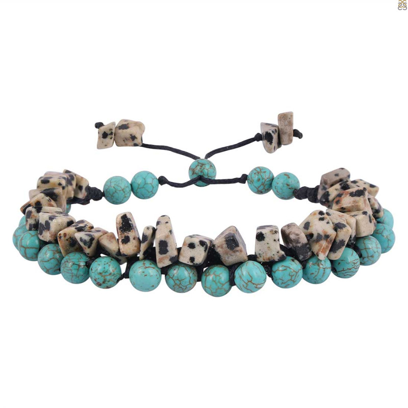 Turquoise / Delmefia Jasper Beaded Bracelet BDD-11-303