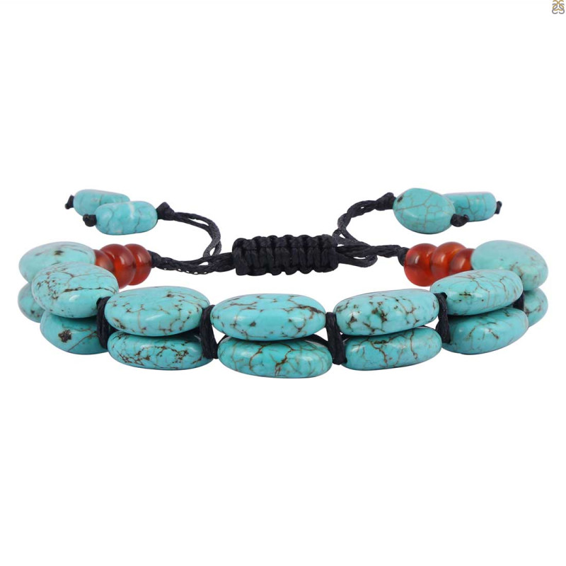 Turquoise / Carnelian Beaded Bracelet BDD-11-308