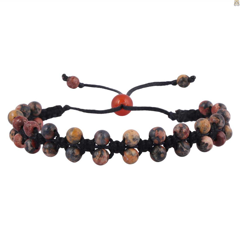 Picture Jasper / Carnelian Beaded Bracelet BDD-11-314