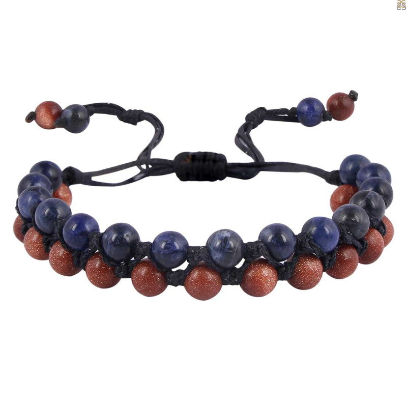 Sunstone / Sodalite Beaded Bracelet BDD-11-325