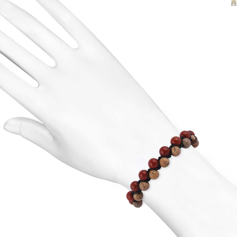 Brecciated Mookaite / Red Jasper Beaded Bracelet BDD-11-330