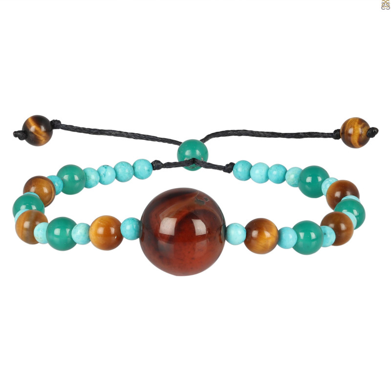 Red Onyx / Turquoise / Tiger Eye / Green Onyx  Beaded Bracelet BDD-11-60