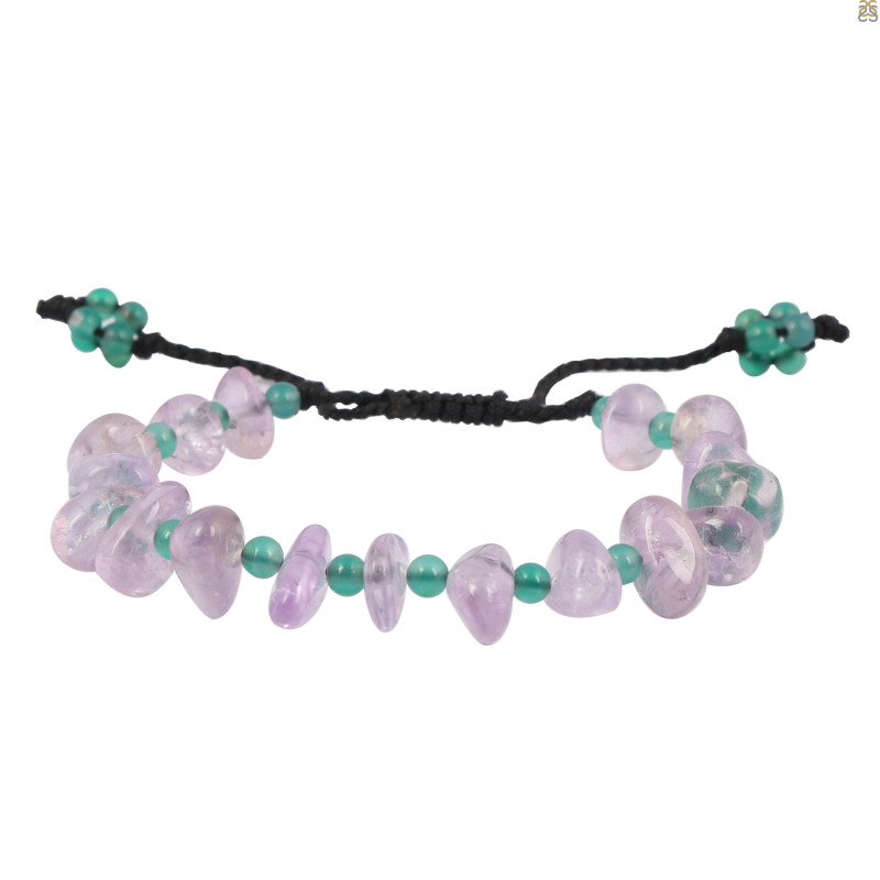 Amethyst / Green Onyx Beaded Bracelet BDD-11-68