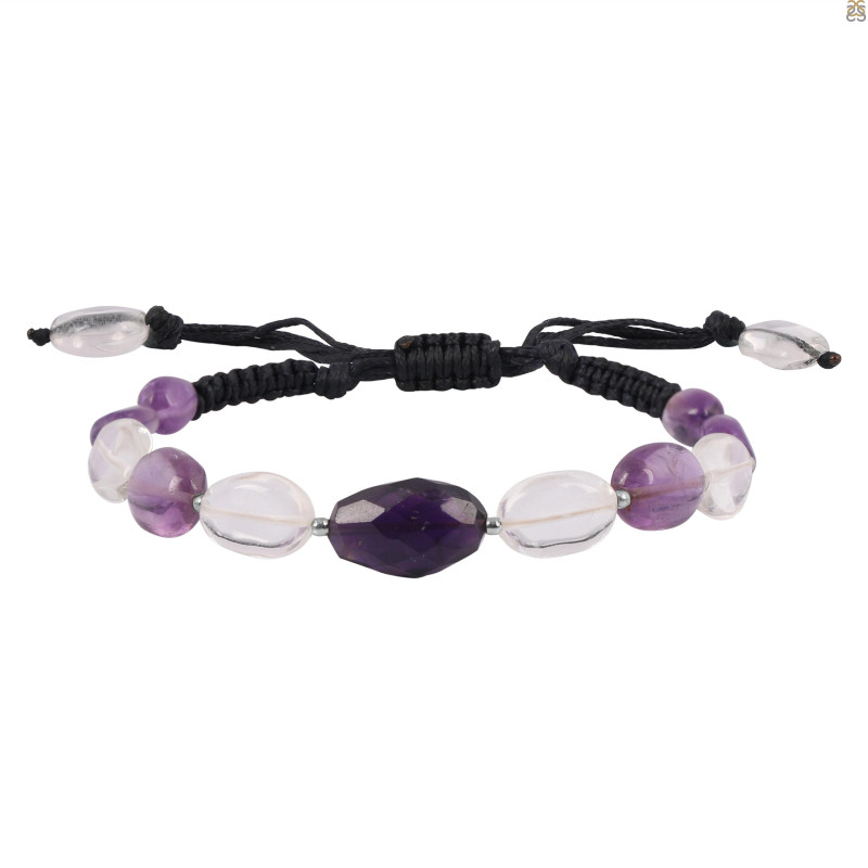 Amethyst / Glass Beaded Bracelet BDD-11-75