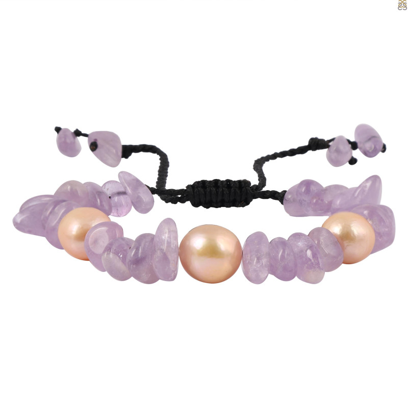 Pearl / Amethyst Beaded Bracelet BDD-11-85