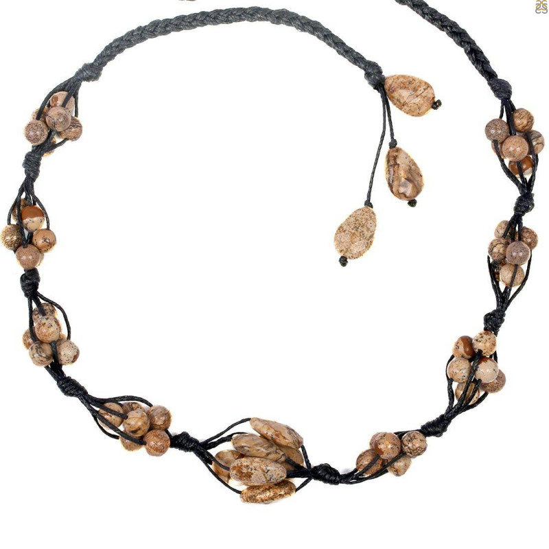 Picture Jasper Beaded Necklace BDD-12-1612