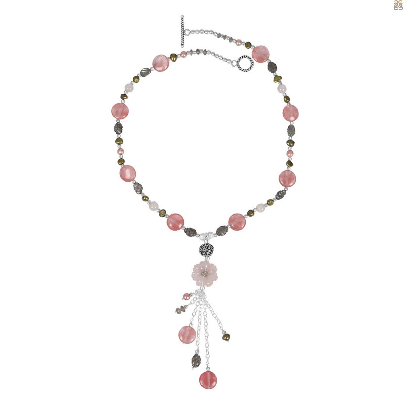 Cherry Agate/Labradorite Beaded Necklace BDD-12-1618