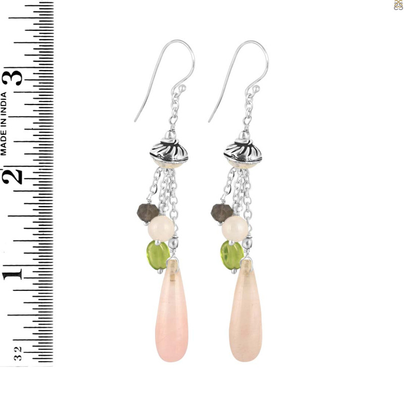 Rose Quartz Beaded Earring BDD-3-121