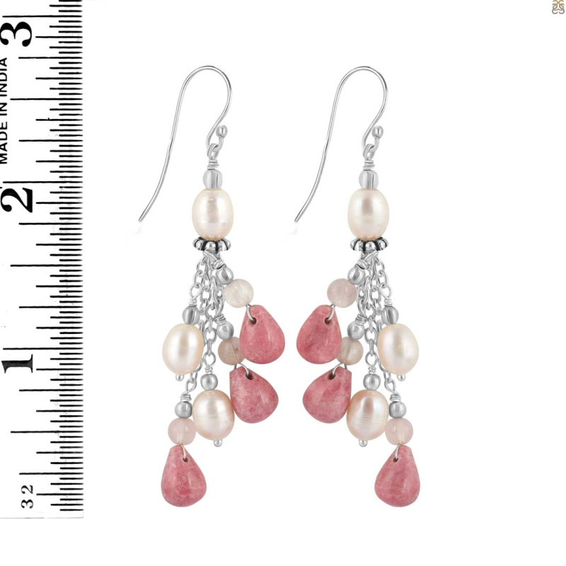 Rhodonite Beaded Earring BDD-3-122