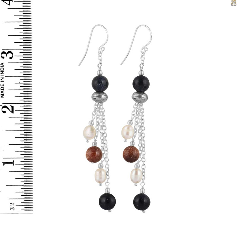 Sunstone Beaded Earring BDD-3-125
