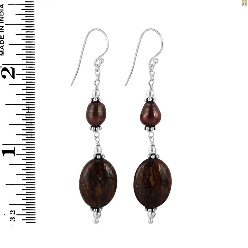 Picture Jasper Beaded Earring BDD-3-130