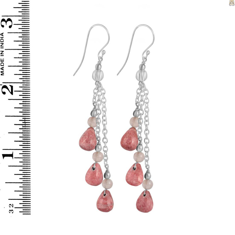 Rhodonite Beaded Earring BDD-3-136