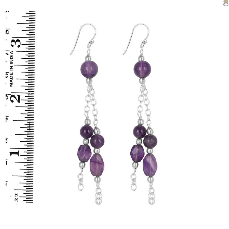 Amethyst Beaded Earring BDD-3-153