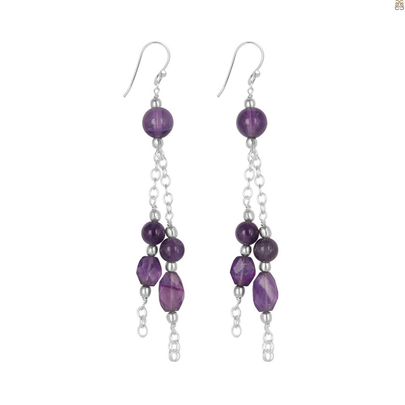 Amethyst Beaded Earring BDD-3-153