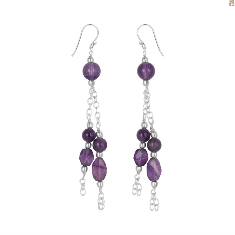 Amethyst Beaded Earring BDD-3-153