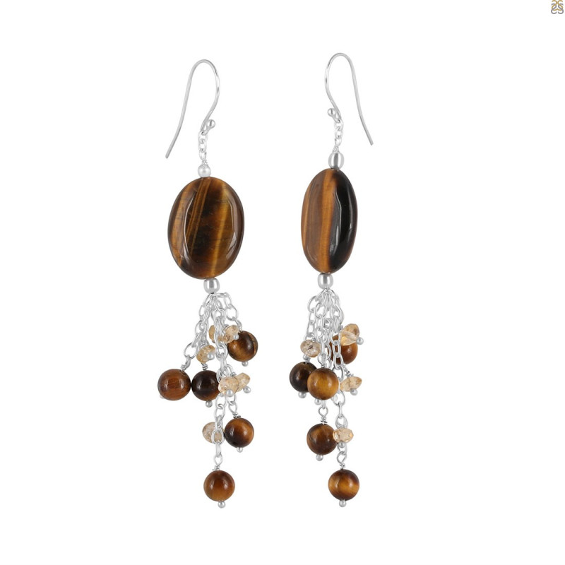Tiger Eye Beaded Earring BDD-3-157