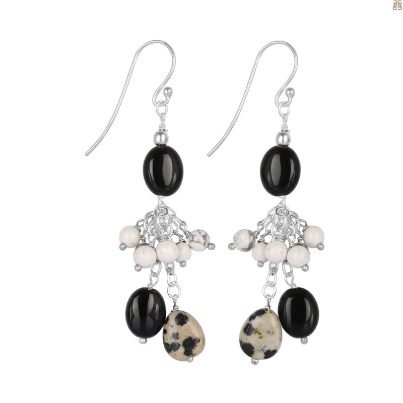 Delmefia Jasper/Howlite Beaded Earring BDD-3-164