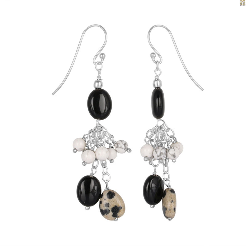 Delmefia Jasper/Howlite Beaded Earring BDD-3-164