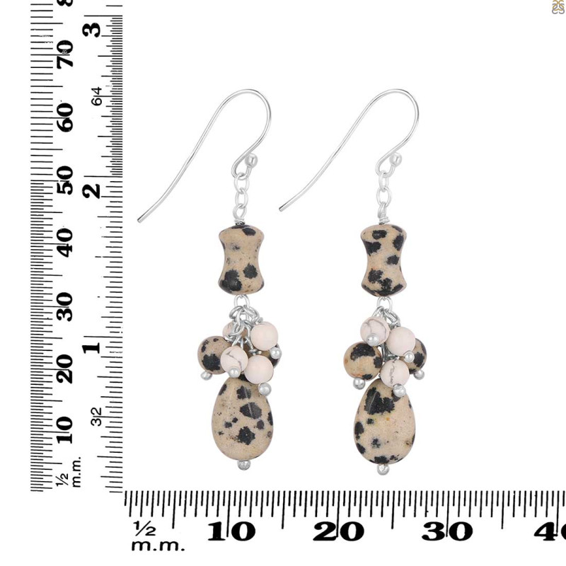 Delmefia Jasper / Howlite Beaded Earring BDD-3-189