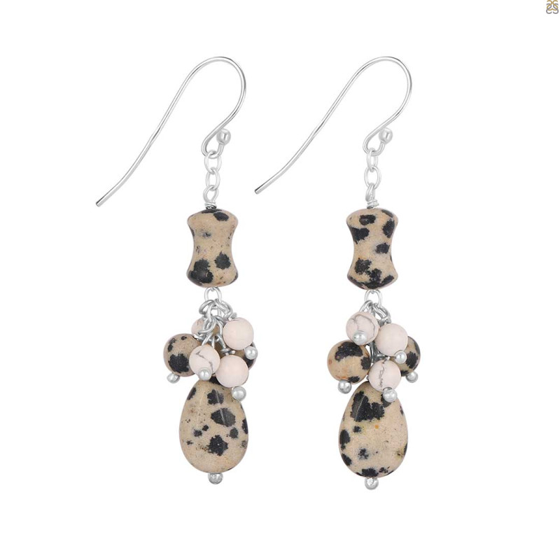 Delmefia Jasper / Howlite Beaded Earring BDD-3-189