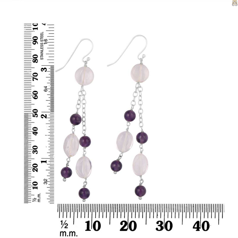 Amethyst / Crystal Beaded Earring BDD-3-192