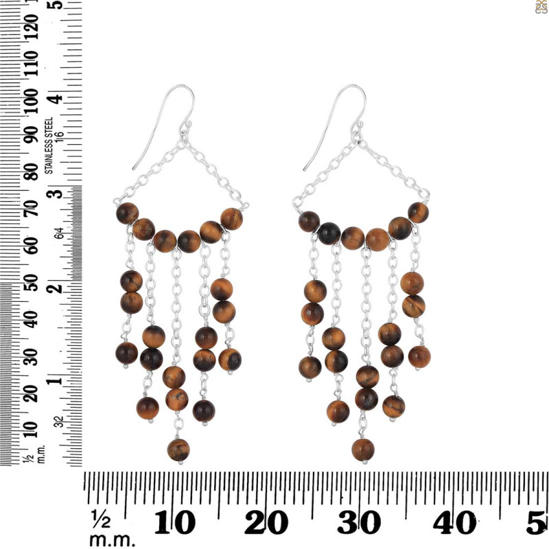 Tiger Eye Beaded Earring BDD-3-193